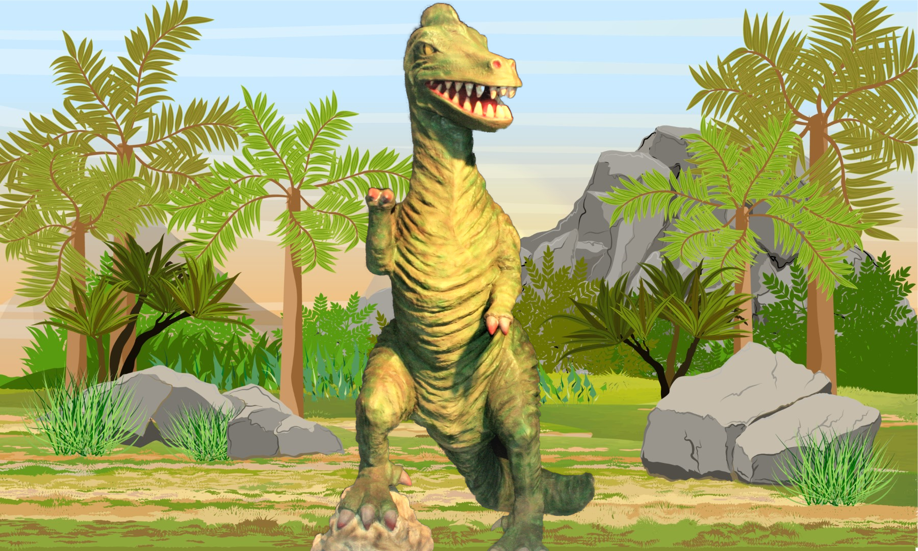 verhuur achtergrond decor setting dinosaurus prehistorie jurassic park huren