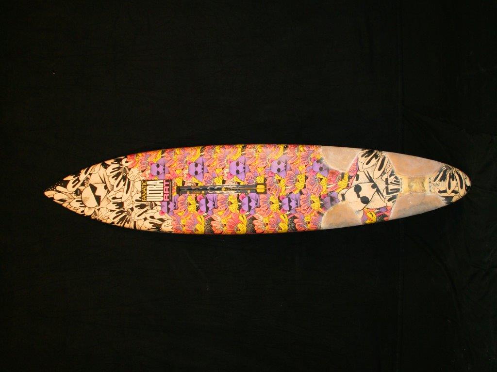 Surfplank met bloemenmotief flower power te huur