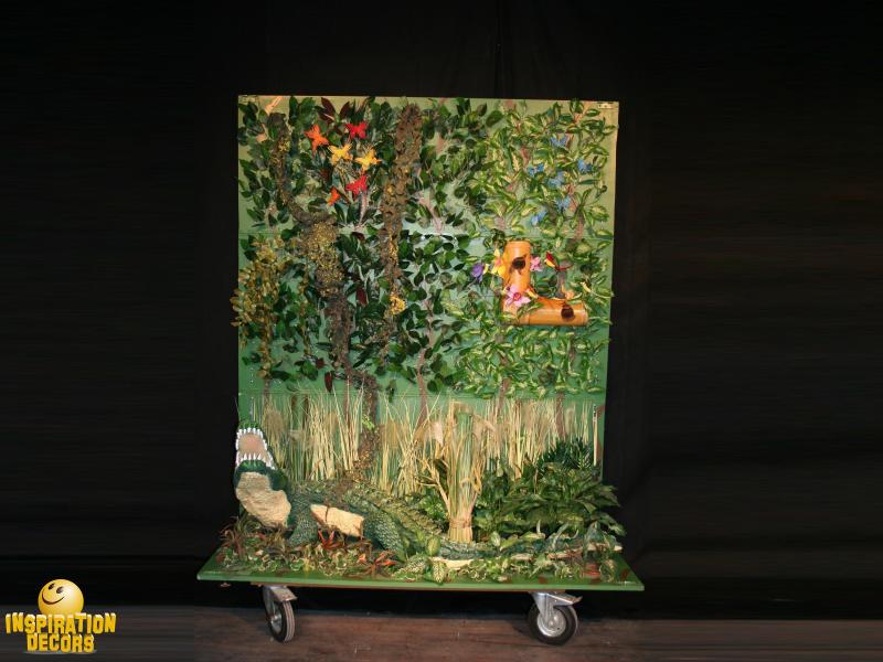 verhuur 3D decorkist decorwand jungle met krokodil huren