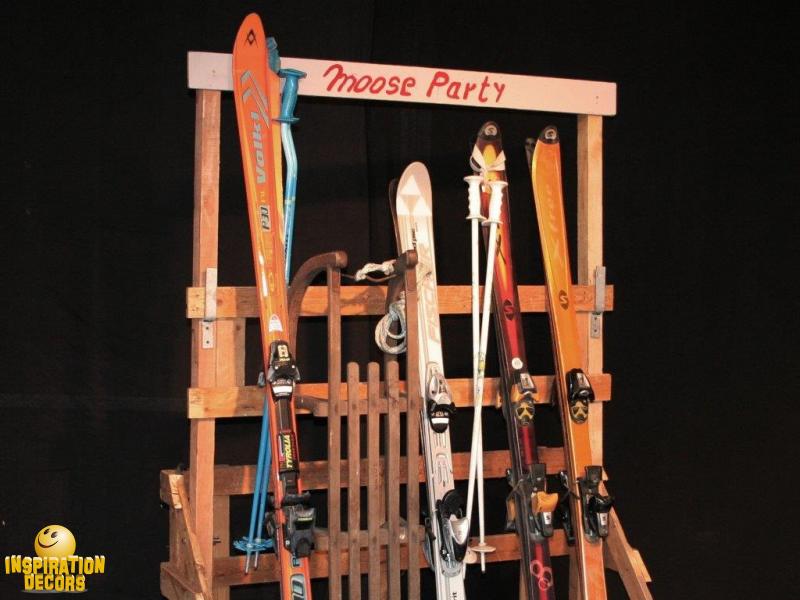 verhuur houten ski rek rack huren