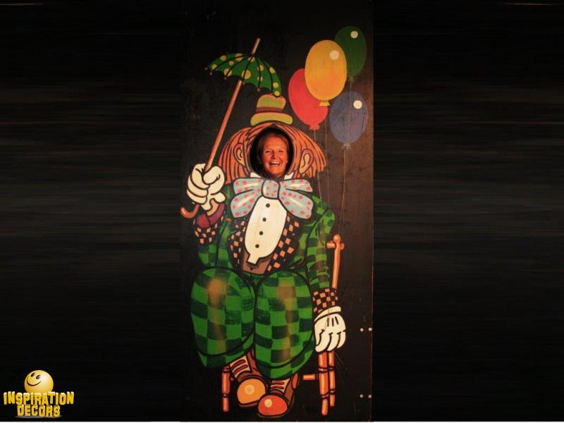 verhuur fotowand circus clown huren