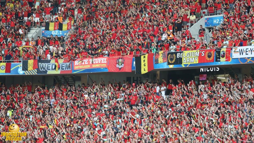 verhuur decor backdrop achtergrond Belgische voetbalfans te huur