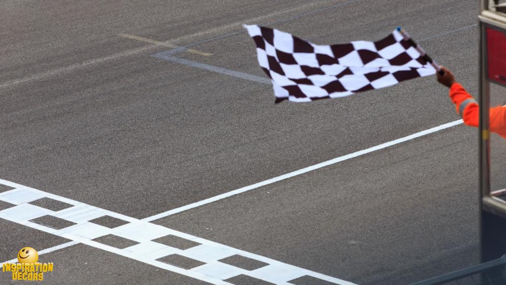 verhuur decor checkered flag aankomst zwartwit geblokte vlag huren for rent