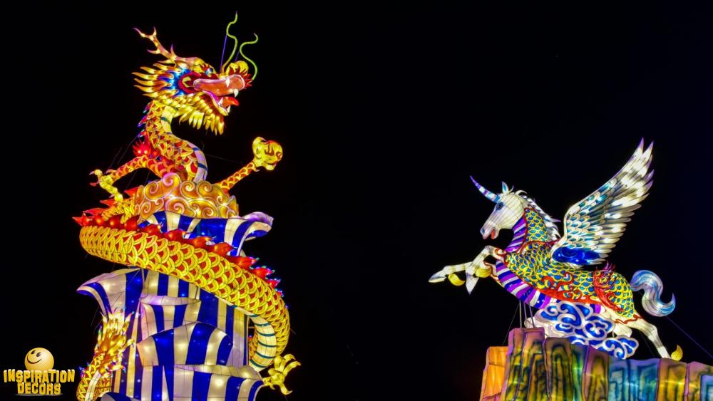 verhuur decor Chinees lichtfestival draak eenhoorn huren