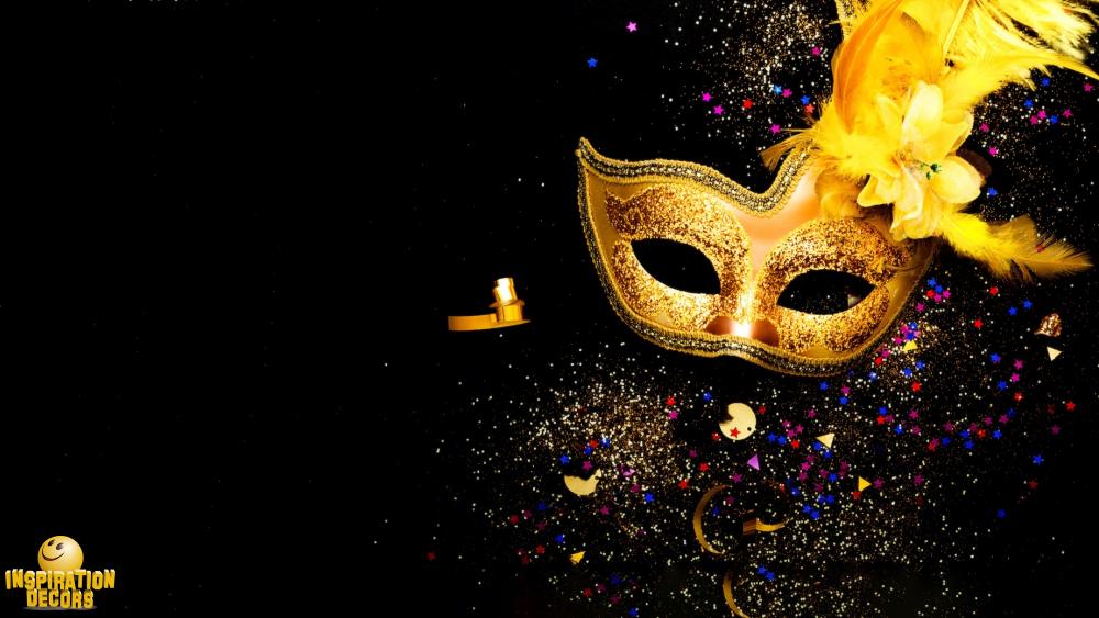 verhuur backdrop gouden masker golden mask huren