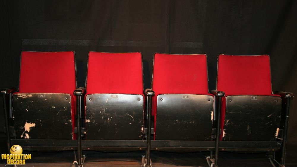 verhuur rij authentieke cinema theater toneel stoelen huren