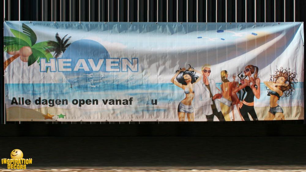 verhuur banner beach party 'heaven' huren