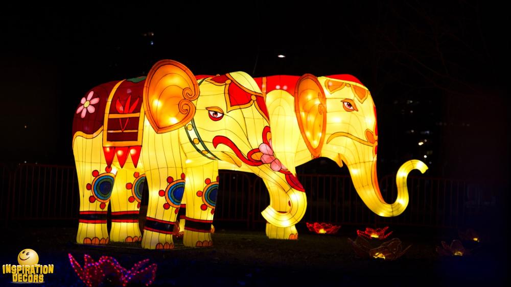 verhuur decor Chinees lichtfestival olifanten huren