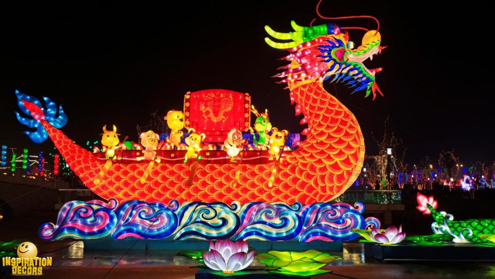 verhuur decor Chinees lichtfestival rode draak huren