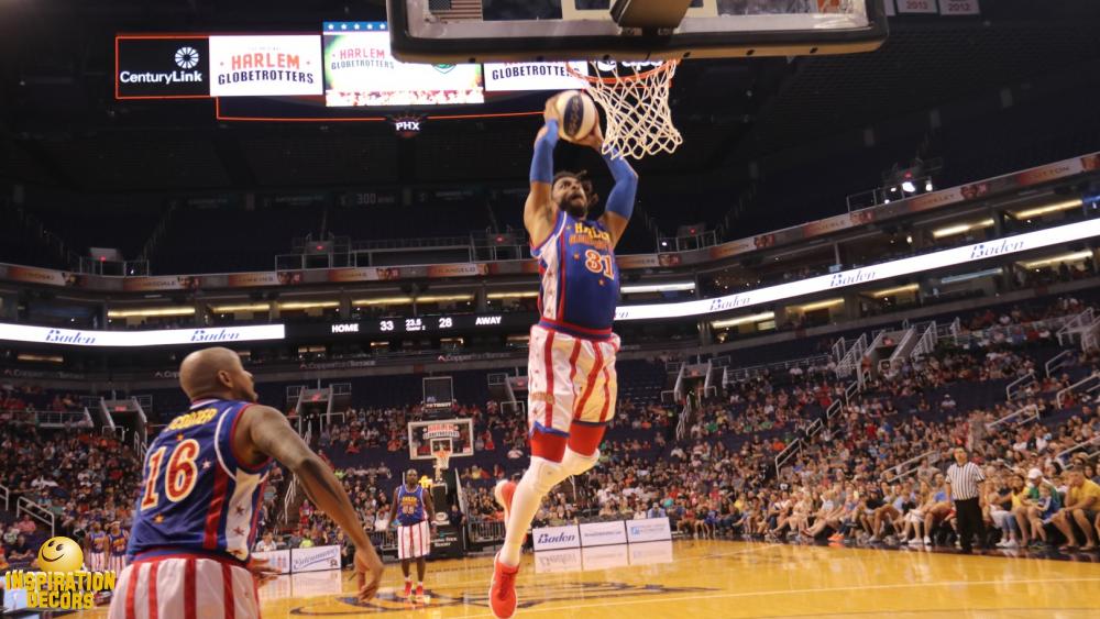 verhuur decor backdrop basketbal Harlem Globetrotters te huur