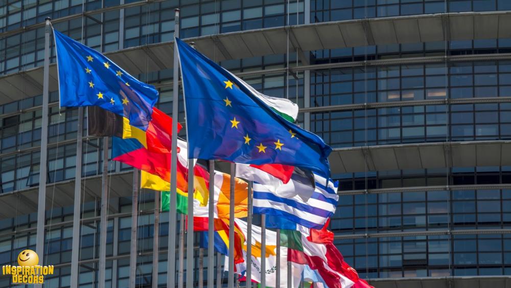 verhuur decor vlaggen europees parlement huren