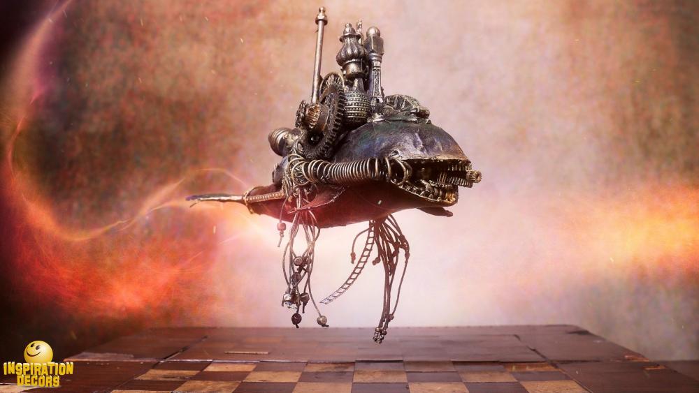 verhuur decor steampunk schaakspel huren