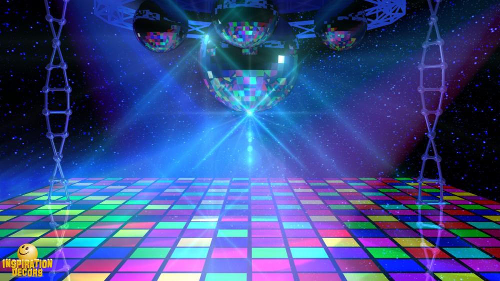 verhuur backdrop kleurrijke disco vloer huren